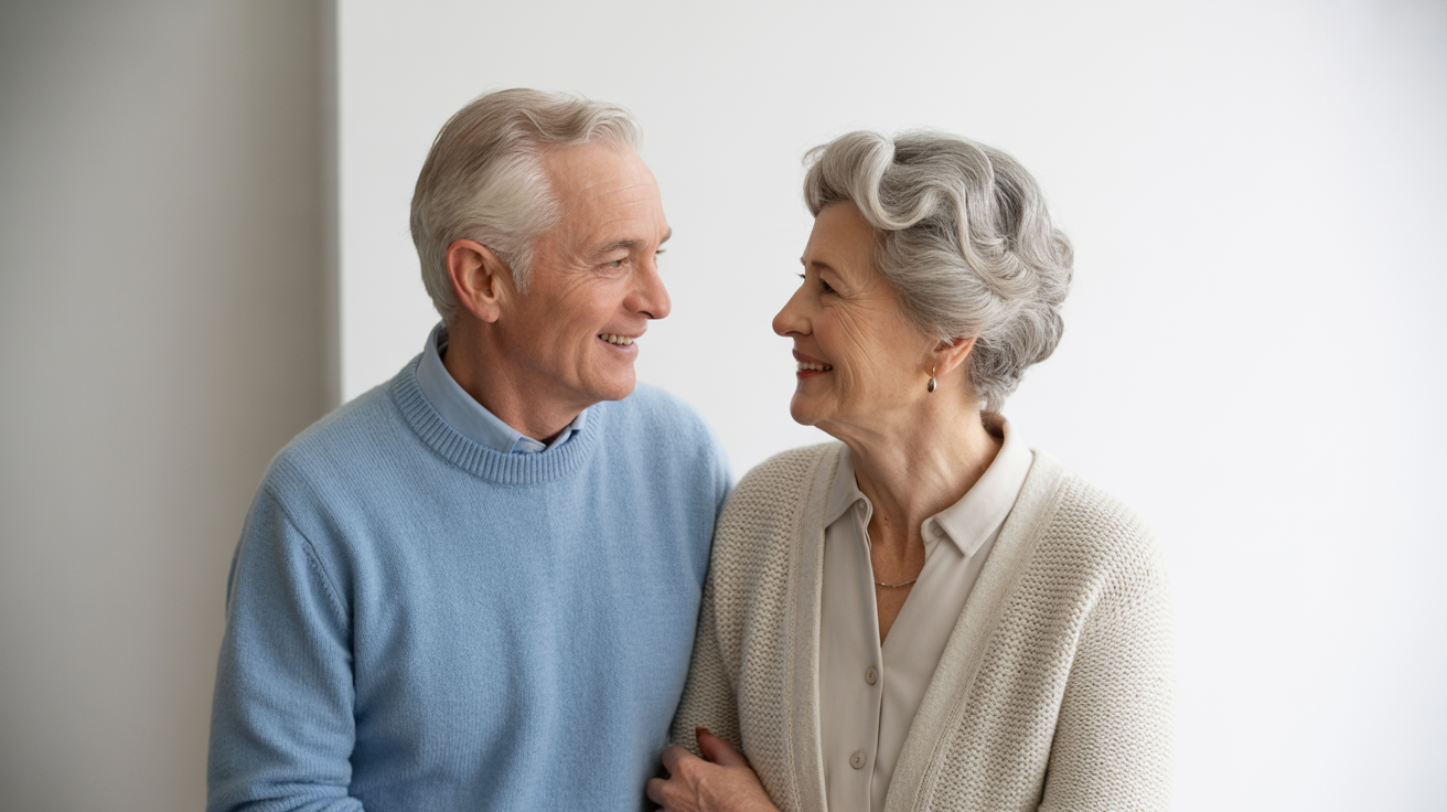 Happy senior with bright smile, representing savings and satisfaction with Medicare Advantage